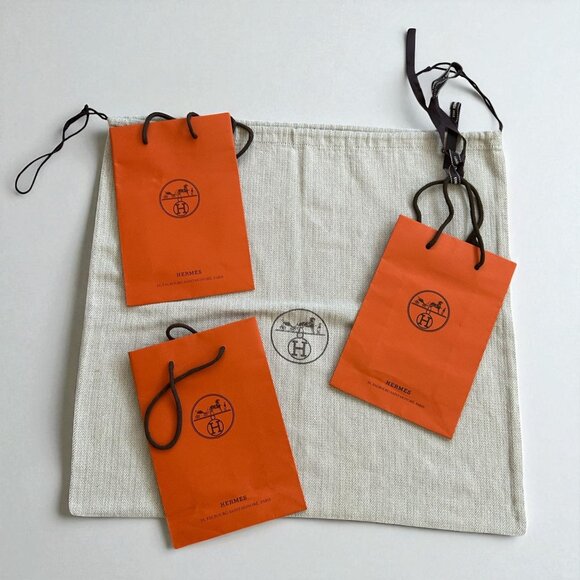 HERMES Paris Storage Dustbag Shopping Bags Lot - Picture 1 of 5